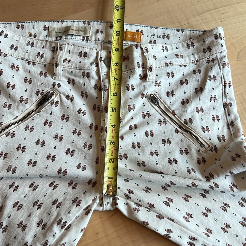 Pilcro Cream Skinny Jeans with Brown Floral Dot Print - Picture 11 of 13